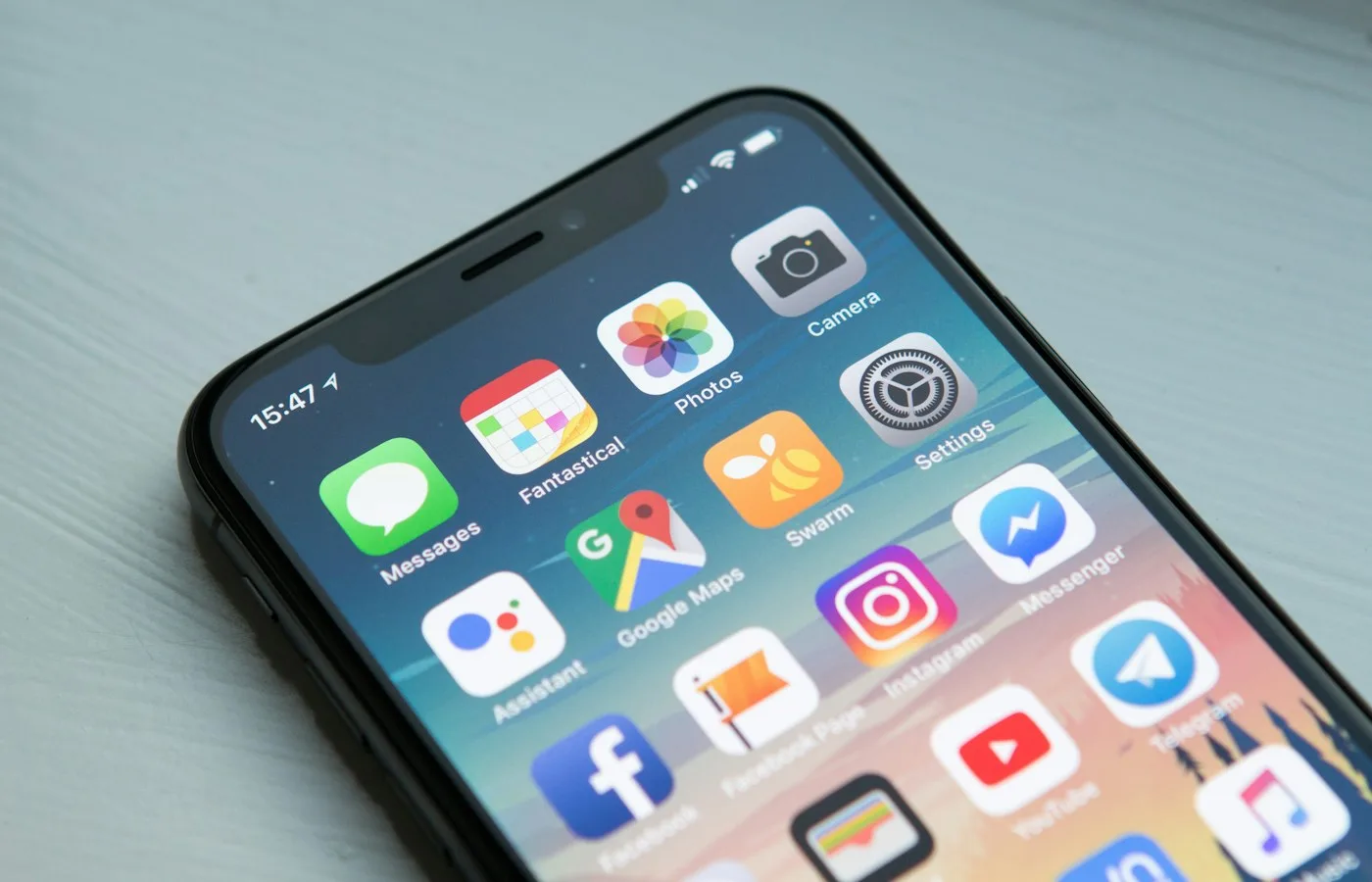 Android smartphone showing a custom business application